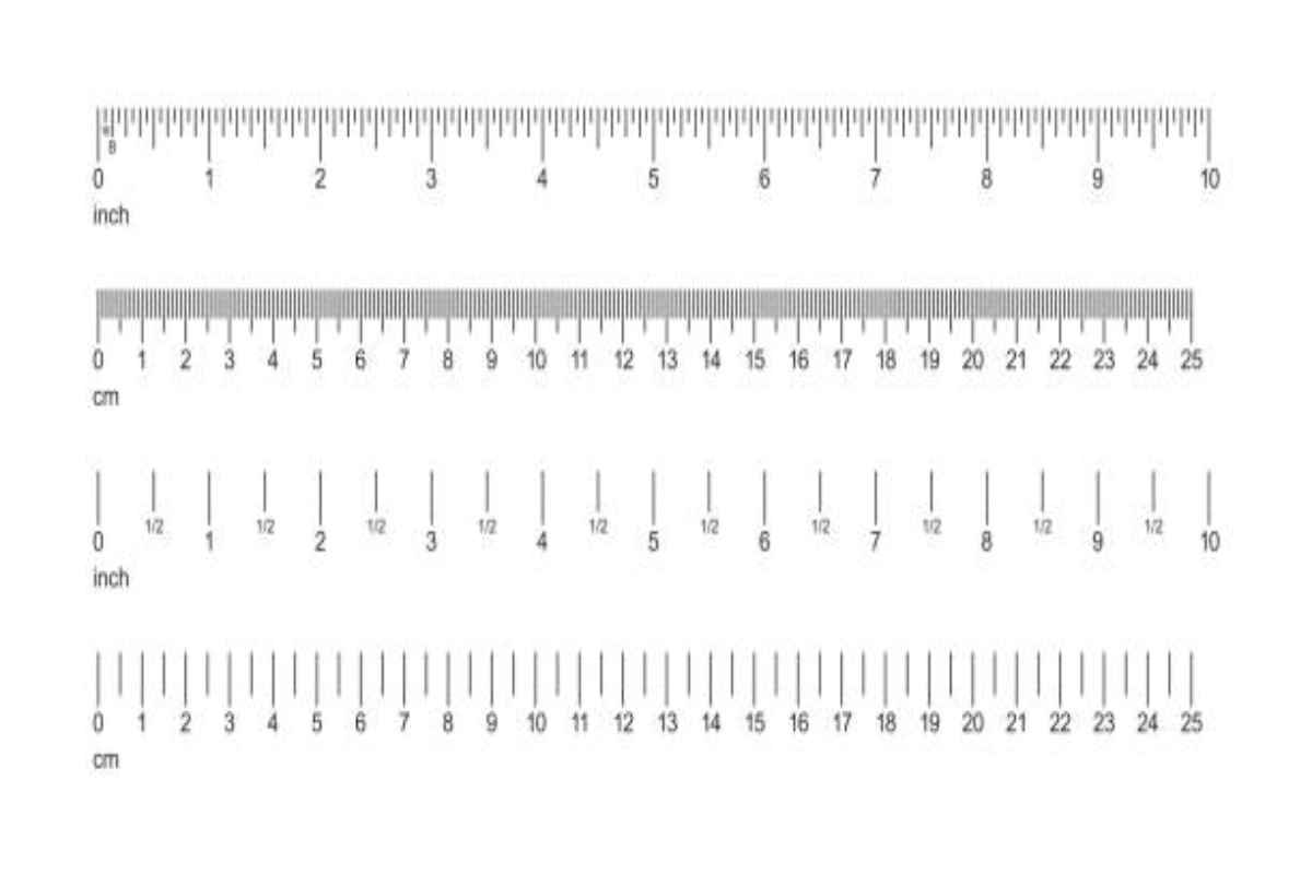 Set Of Aluminum Rulers Of 6 8 12 In Inch And 15 20 30 In Cm 